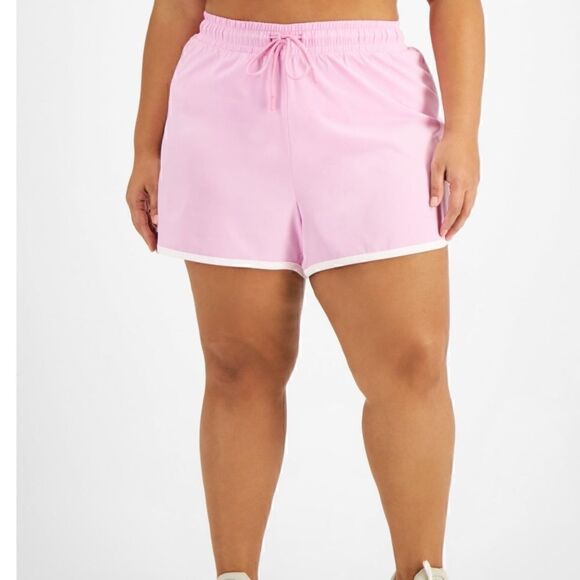IDEOLOGY Womens Pink Lined Drawstring Waist Running Shorts Shorts Plus, short - Picture 3 of 10